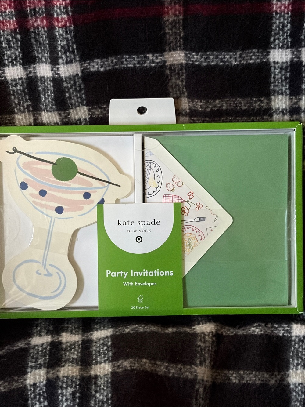 kate spade Green Cocktail Invitation Set with Envelopes